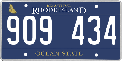 RI license plate 909434