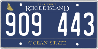 RI license plate 909443