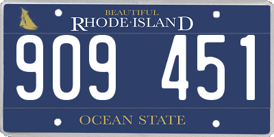 RI license plate 909451