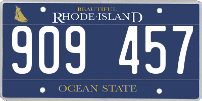 RI license plate 909457