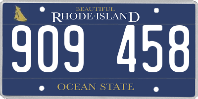 RI license plate 909458