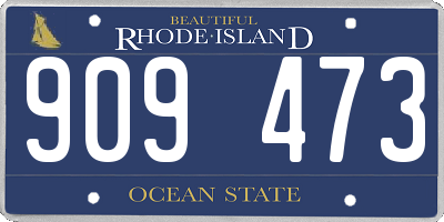 RI license plate 909473