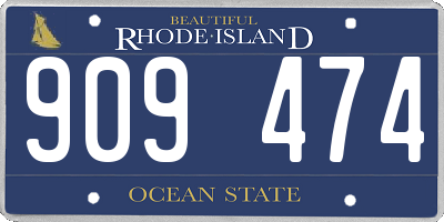 RI license plate 909474