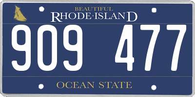 RI license plate 909477