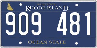 RI license plate 909481