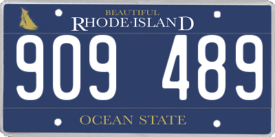 RI license plate 909489