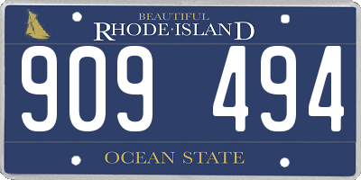 RI license plate 909494