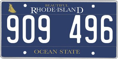RI license plate 909496