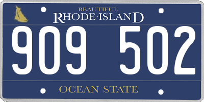 RI license plate 909502
