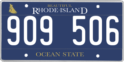 RI license plate 909506