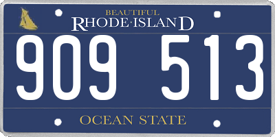 RI license plate 909513