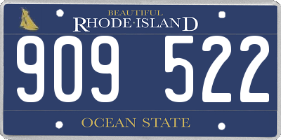 RI license plate 909522