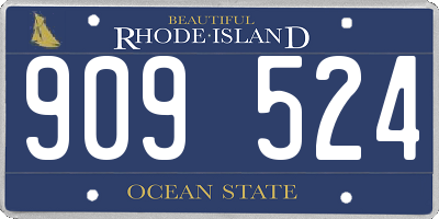 RI license plate 909524