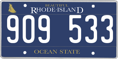 RI license plate 909533