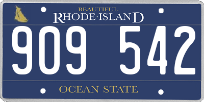 RI license plate 909542