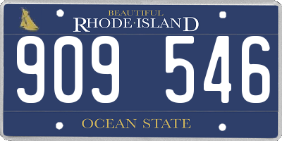 RI license plate 909546