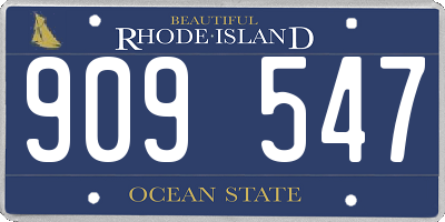 RI license plate 909547