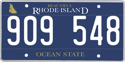 RI license plate 909548