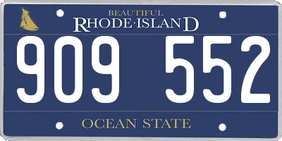 RI license plate 909552