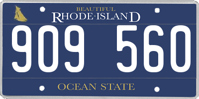 RI license plate 909560