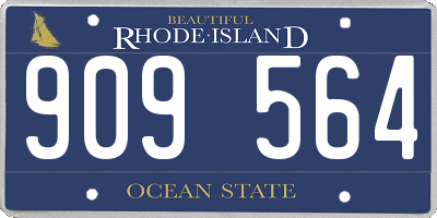 RI license plate 909564
