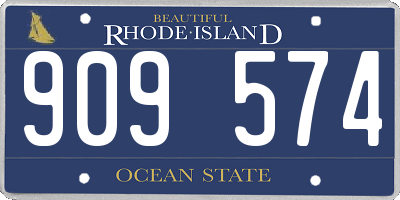 RI license plate 909574