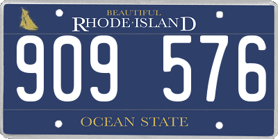 RI license plate 909576