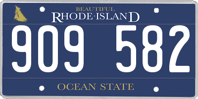 RI license plate 909582