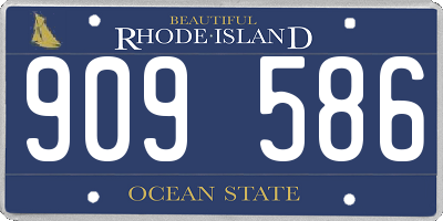 RI license plate 909586
