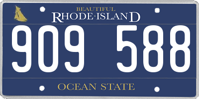 RI license plate 909588