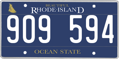 RI license plate 909594