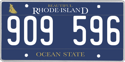 RI license plate 909596