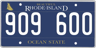RI license plate 909600