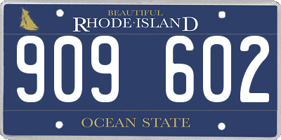 RI license plate 909602