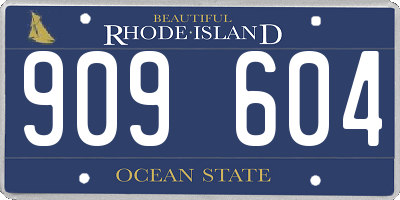 RI license plate 909604