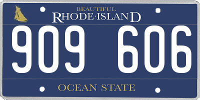 RI license plate 909606