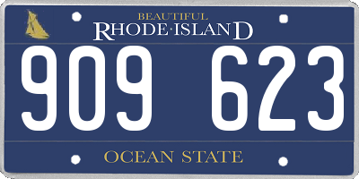 RI license plate 909623