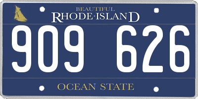 RI license plate 909626