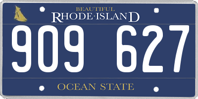 RI license plate 909627