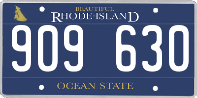 RI license plate 909630