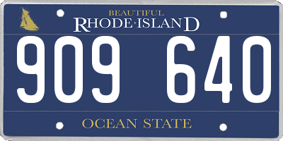 RI license plate 909640