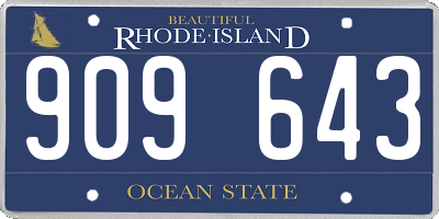 RI license plate 909643