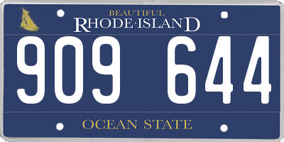RI license plate 909644