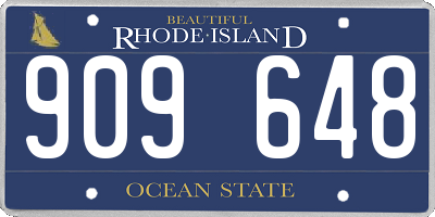 RI license plate 909648