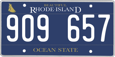 RI license plate 909657