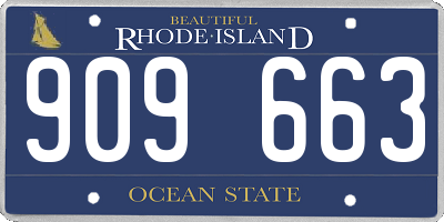 RI license plate 909663