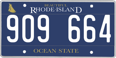 RI license plate 909664