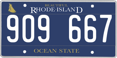 RI license plate 909667