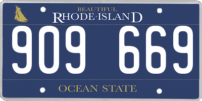 RI license plate 909669