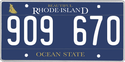RI license plate 909670